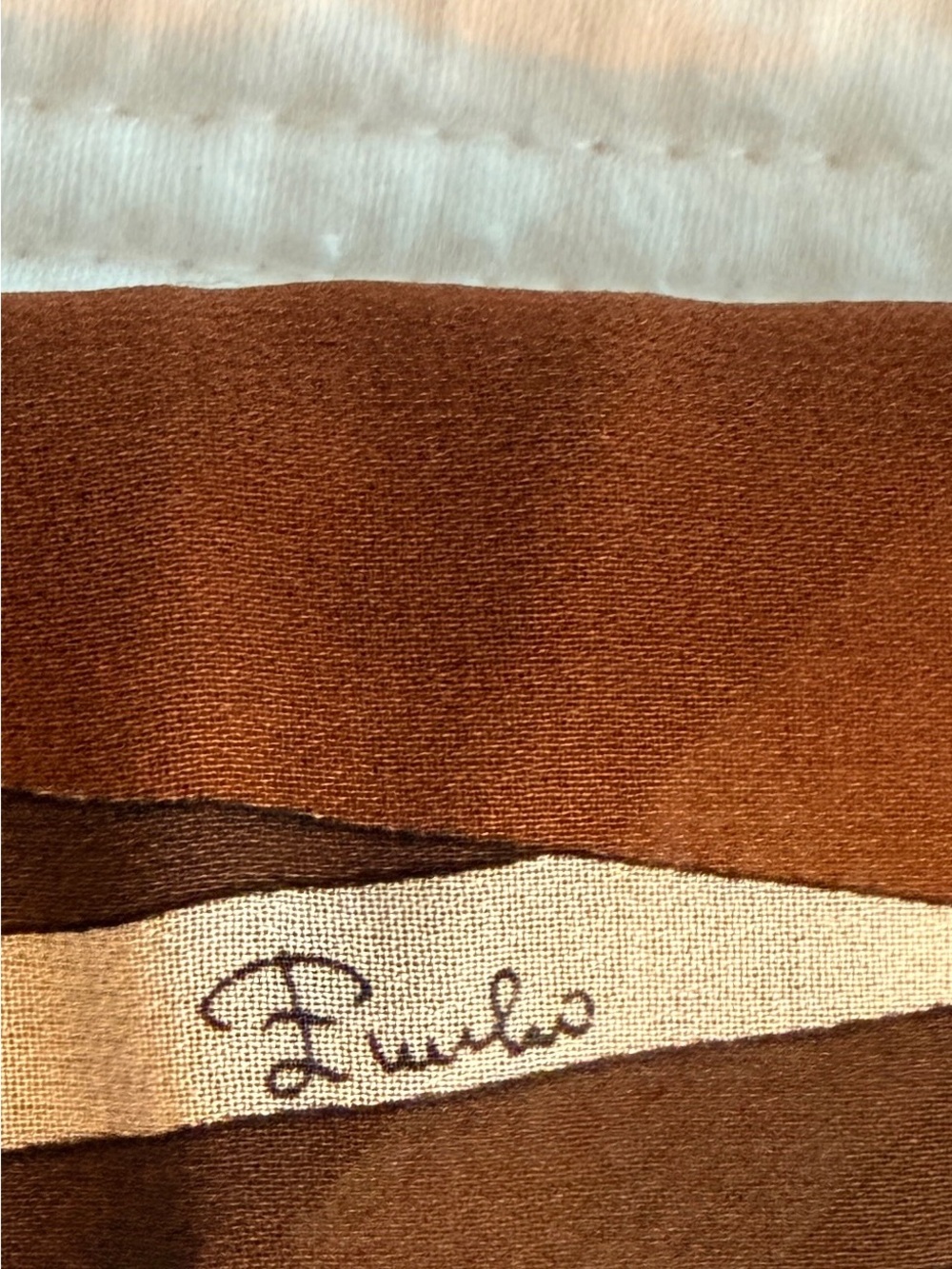 Emilio Pucci Multicolor Geometric Scarf in Brown, Yellow - Picture 6 of 9